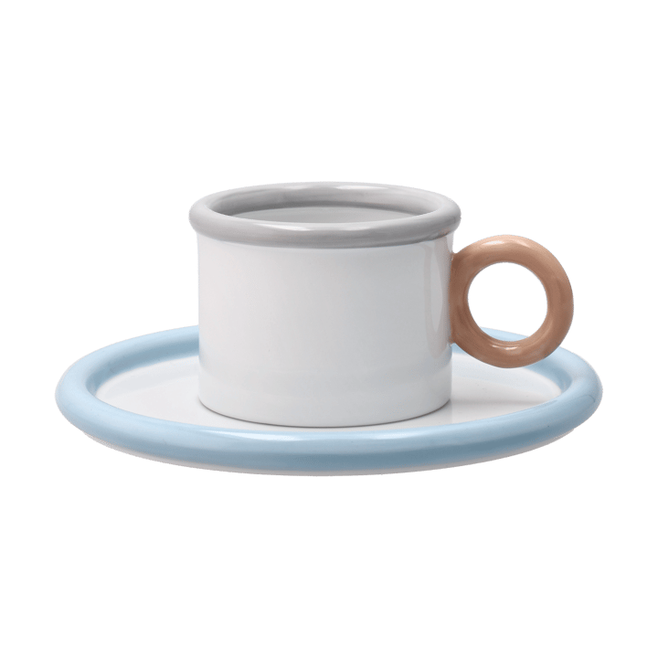 Taza con plato Chunky - Azul-gris - Scandi Living
