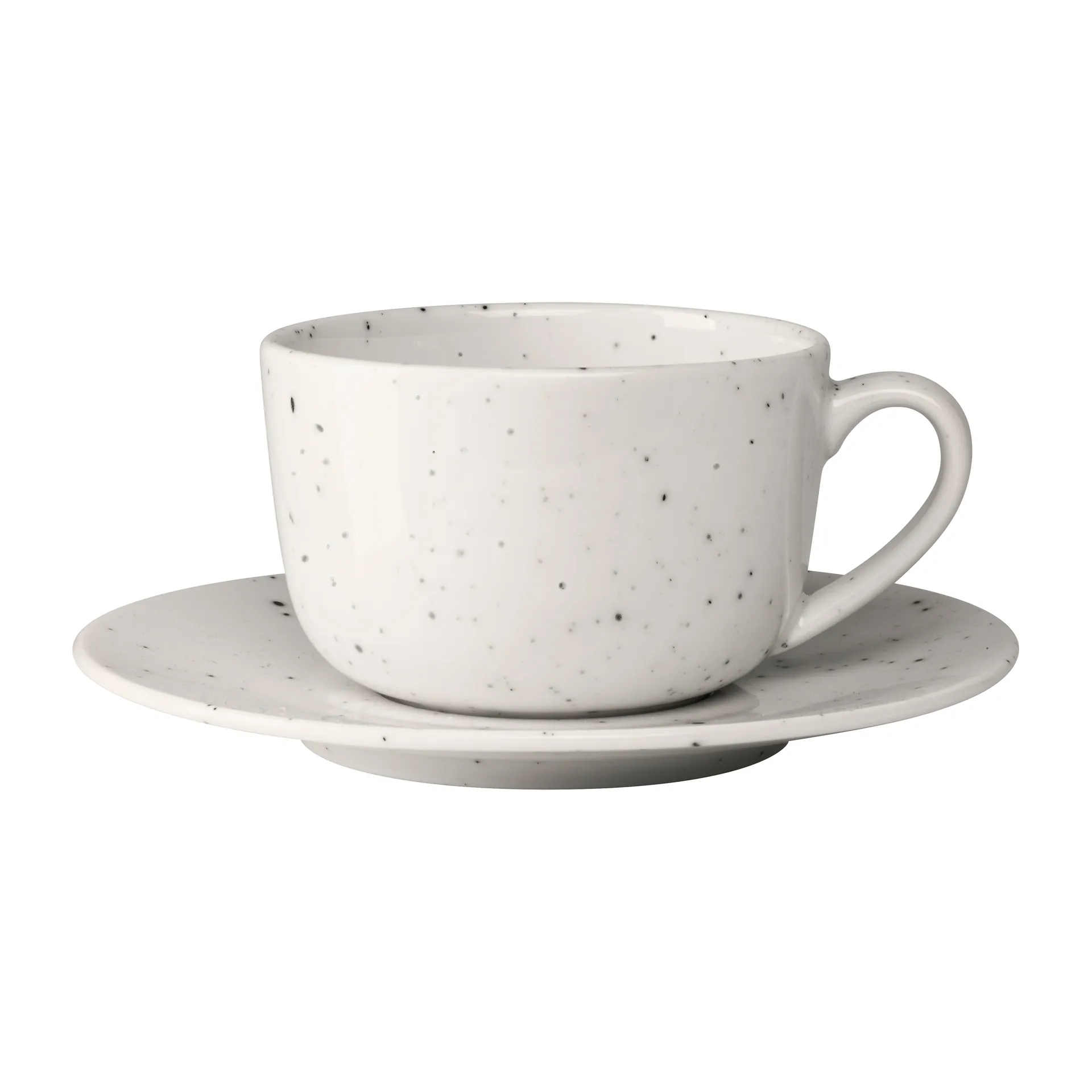 Taza y platillo Freckle 26 cl, blanco Scandi Living