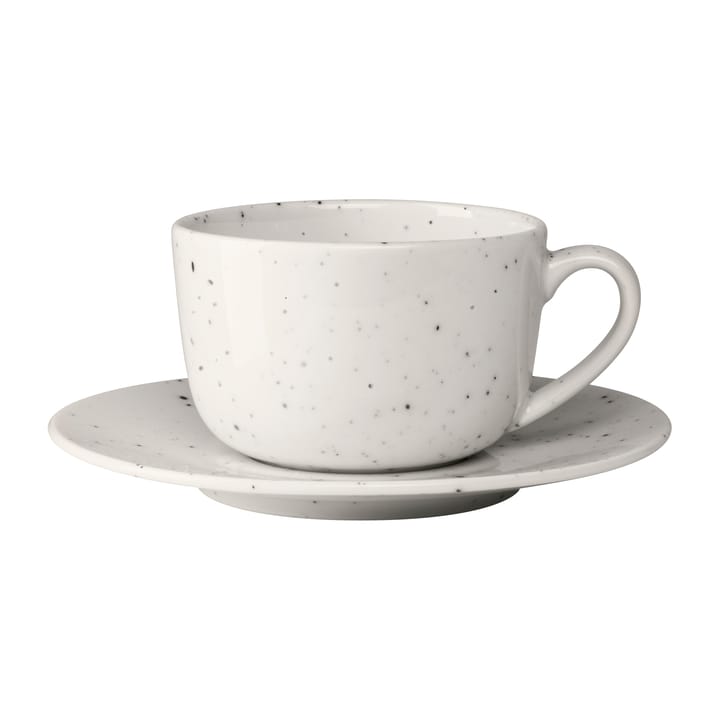 Taza y platillo Freckle 26 cl - blanco - Scandi Living