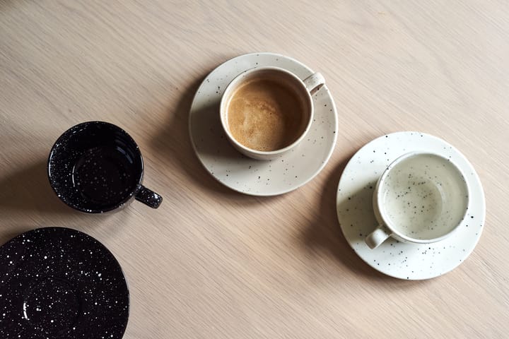 Taza y platillo Freckle 26 cl, blanco Scandi Living