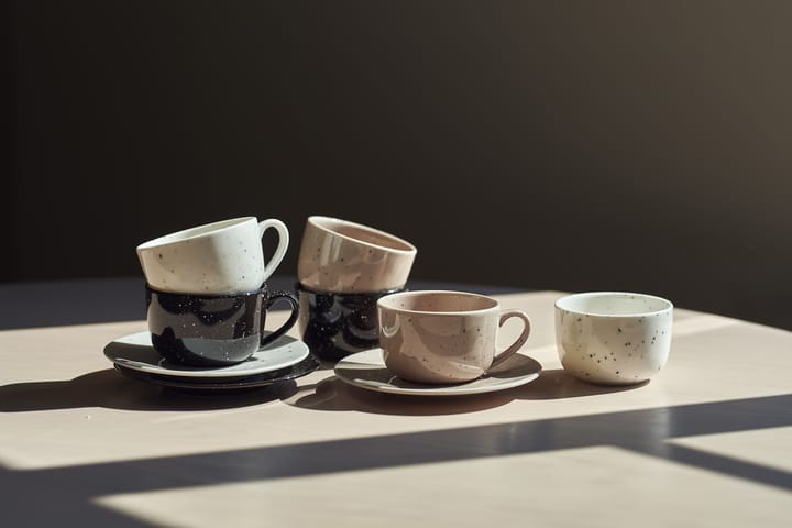 Taza y platillo Freckle 26 cl, blanco Scandi Living