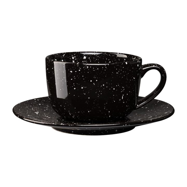 Taza y platillo Freckle 26 cl - negro - Scandi Living