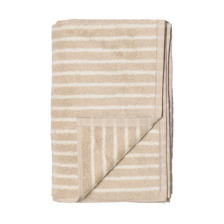 Toalla de baño Drift 100x150 cm - Beige-blanco - Scandi Living