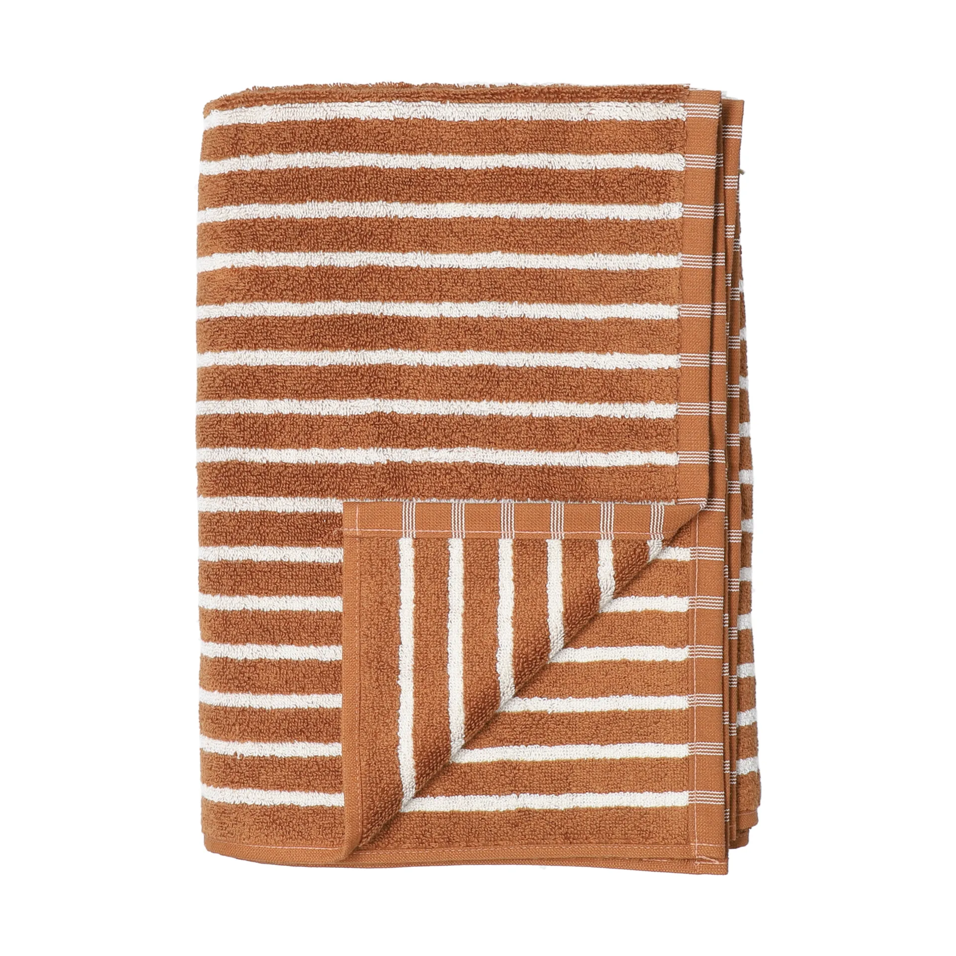 Toalla de baño Drift 100x150 cm, Marrón y blanco Scandi Living