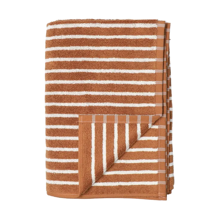 Toalla de baño Drift 100x150 cm - Marrón y blanco - Scandi Living
