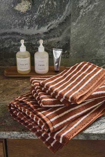 Toalla Drift 50x70 cm - Marrón-blanco - Scandi Living