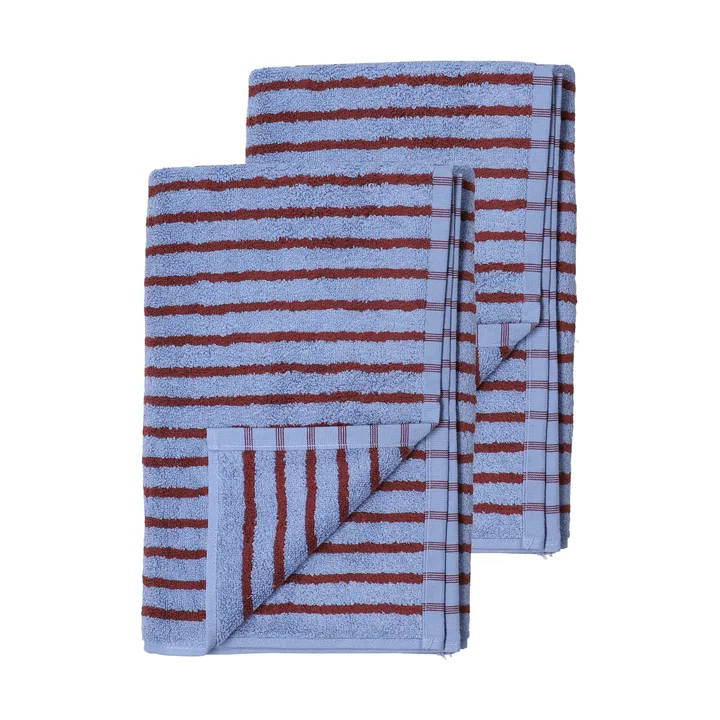 Toallas de baño Drift 100x150 cm, 2-pack - Azul-rojo - Scandi Living