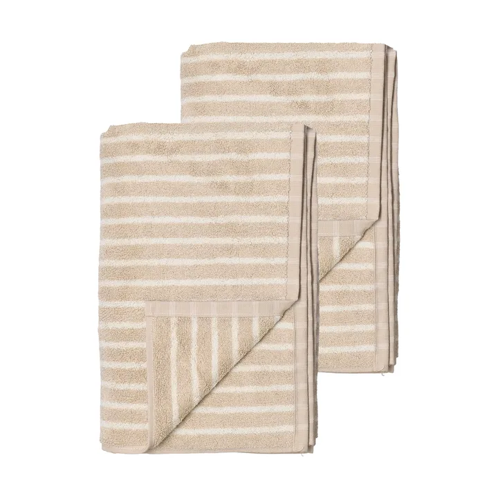 Toallas de baño Drift 100x150 cm, 2-pack - Beige-blanco - Scandi Living