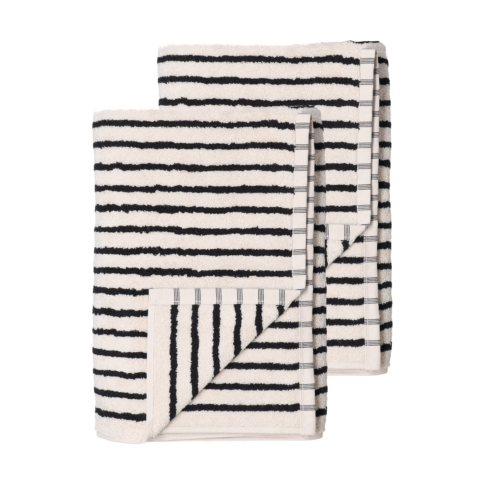 Toallas de baño Drift 100x150 cm, 2-pack - Blanco-negro,  Scandi Living