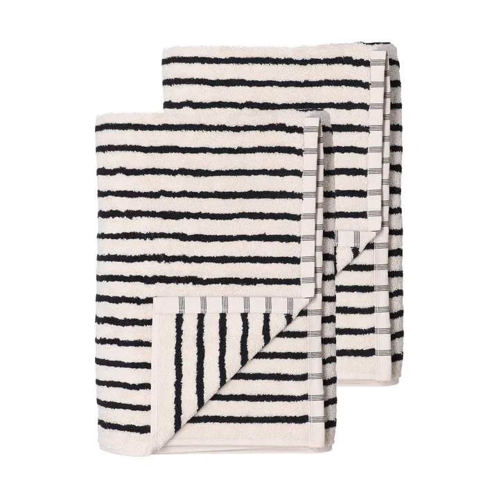 Toallas de baño Drift 100x150 cm, 2-pack - Blanco-negro - Scandi Living