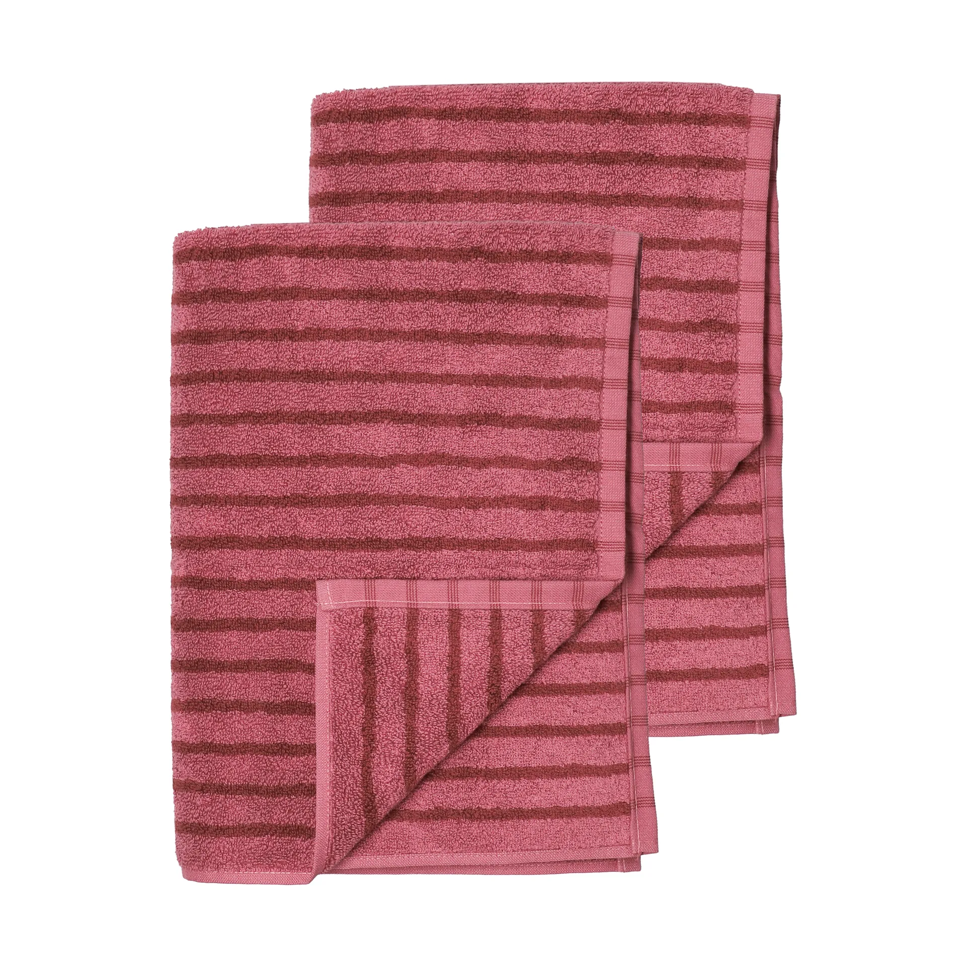 Toallas de baño Drift 100x150 cm, 2-pack - Rosa-rojo Scandi Living