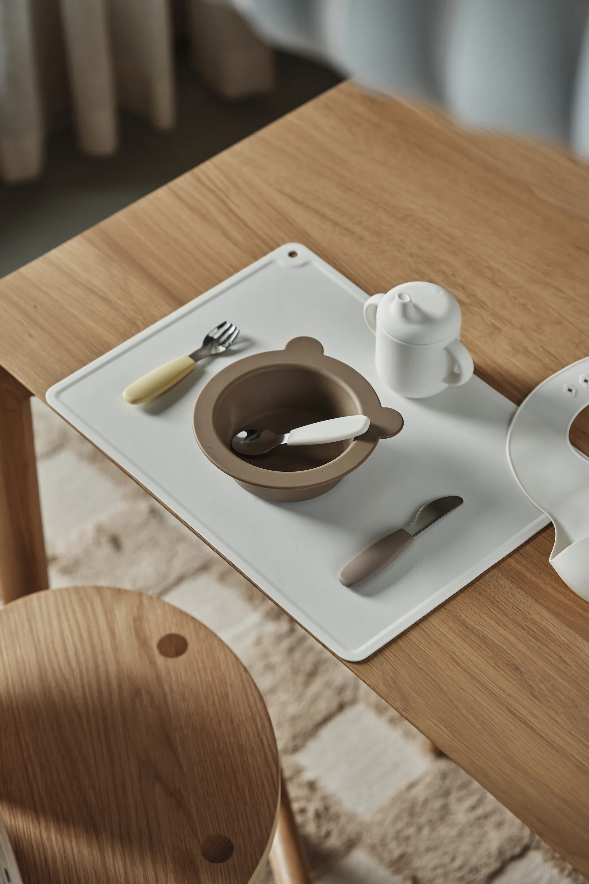 Vaso con boquilla Elvie silicona 180 ml, Vanilla Scandi Living
