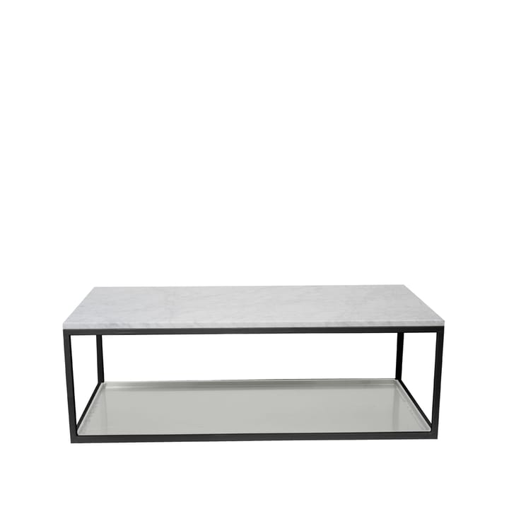 Mesa de centro 11 - Mármol blanco, base lacada en negro, chapa de zinc - Scherlin