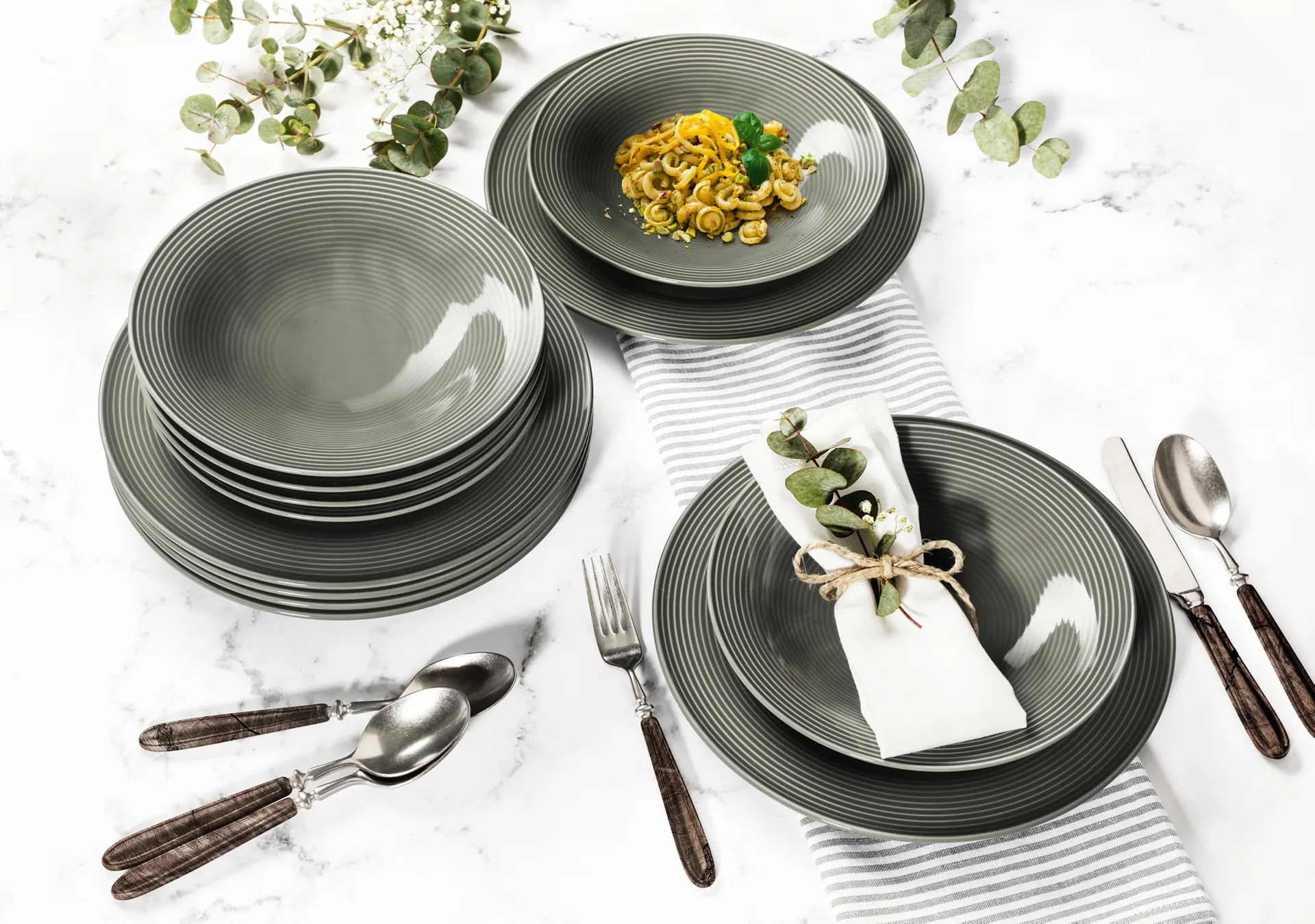 Vajilla Beat 12 piezas, Gris perla Seltmann Weiden