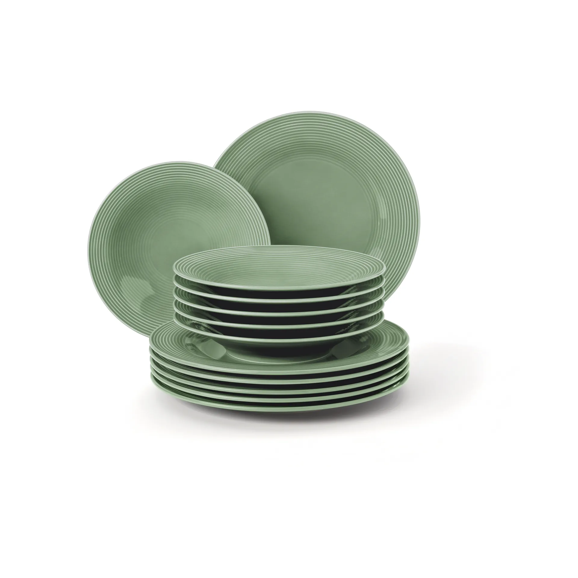 Vajilla Beat 12 piezas, Verde Seltmann Weiden