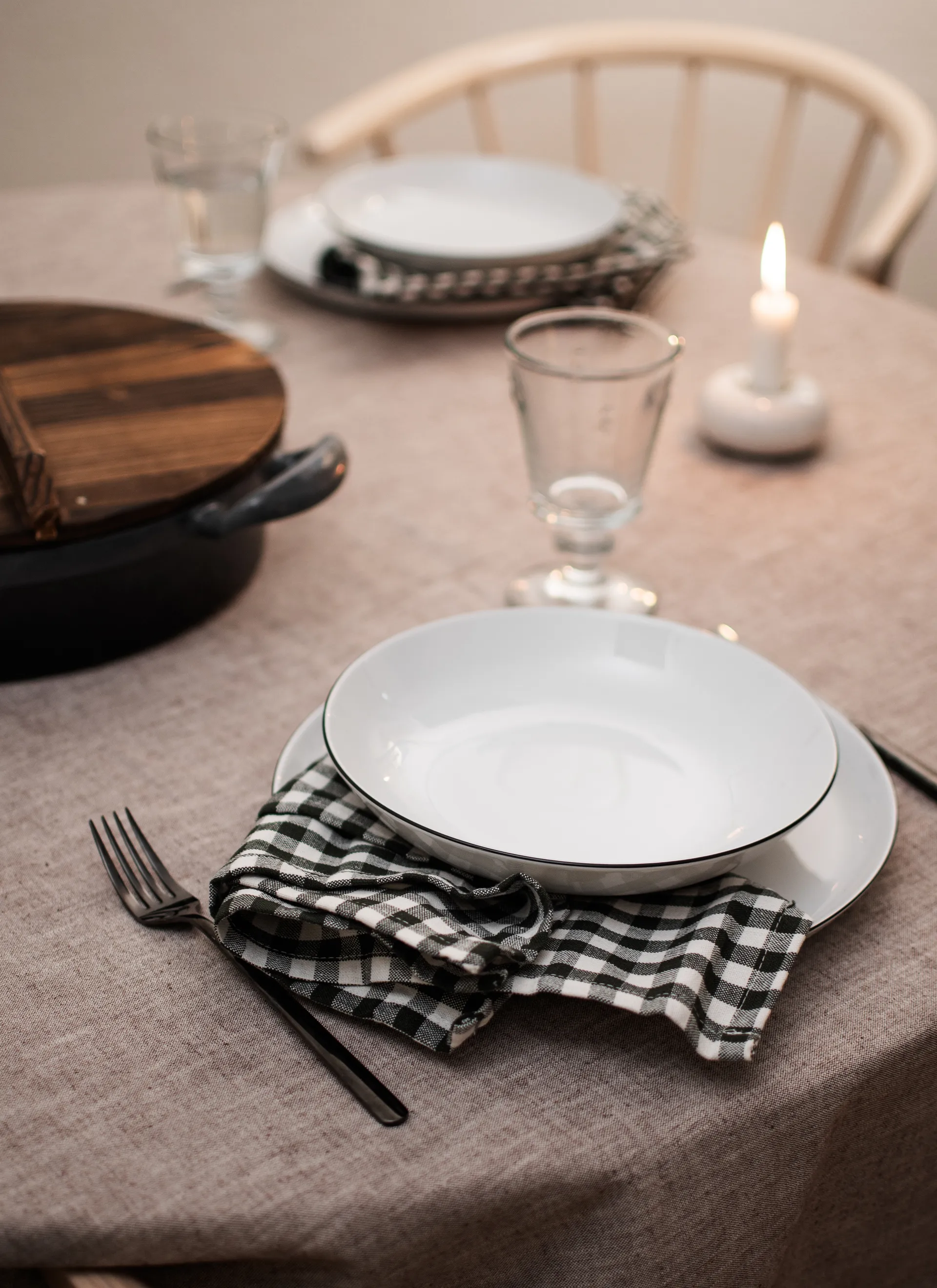 Vajilla Lido black line 12 piezas, Blanco con canto negro Seltmann Weiden