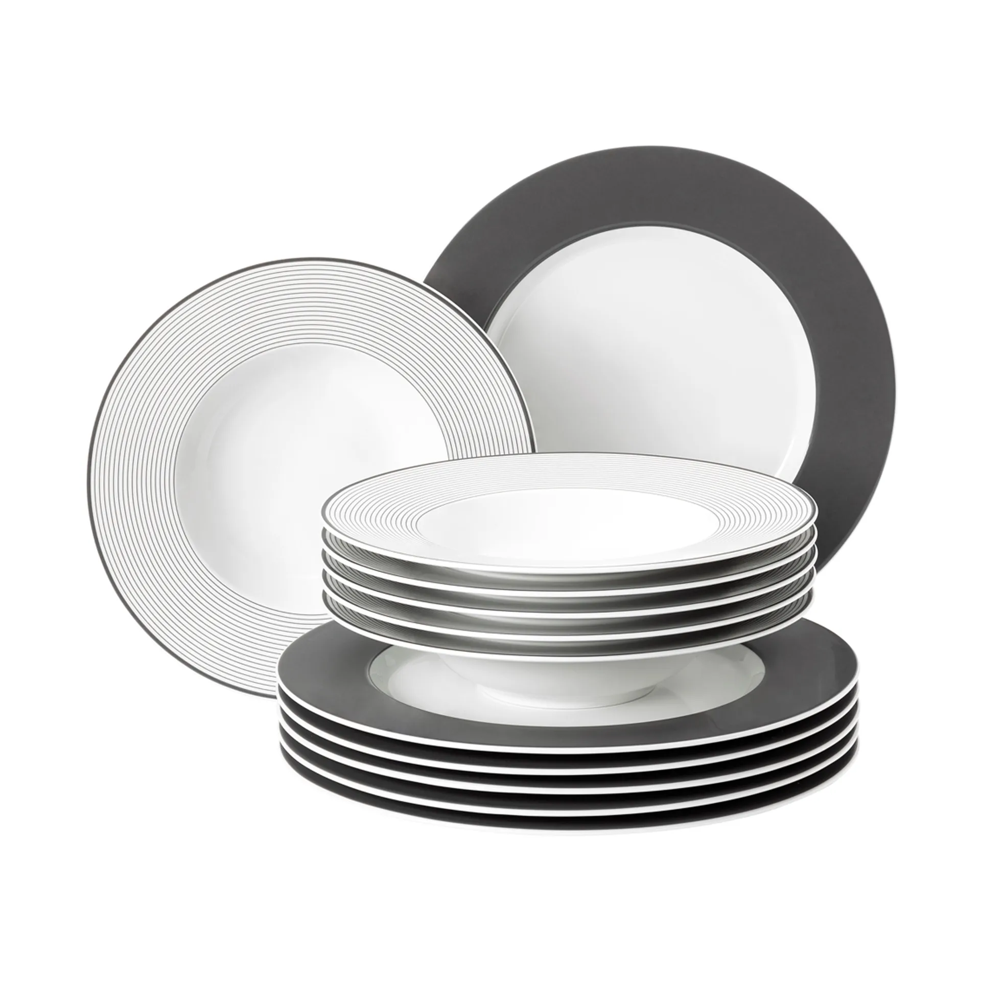 Vajilla No Limits 12 piezas, Antracit Seltmann Weiden