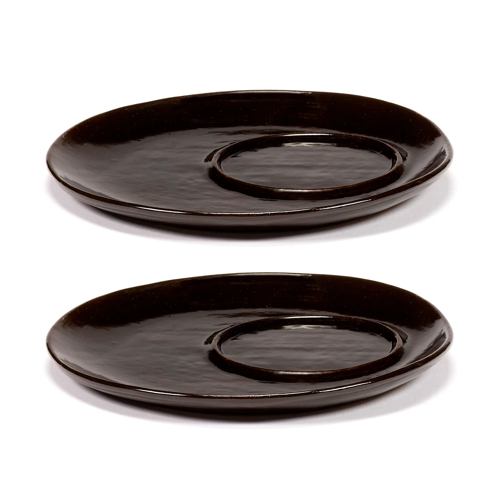 2 Platillos para taza de café La Mère Ø14,5 cm, Dark brown Serax