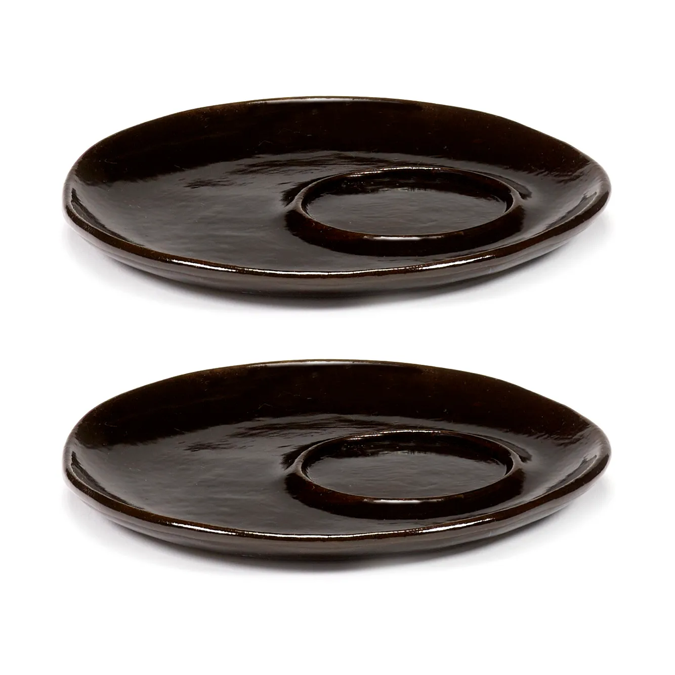 2 Platillos para taza expreso La Mère Ø11 cm, Dark brown Serax