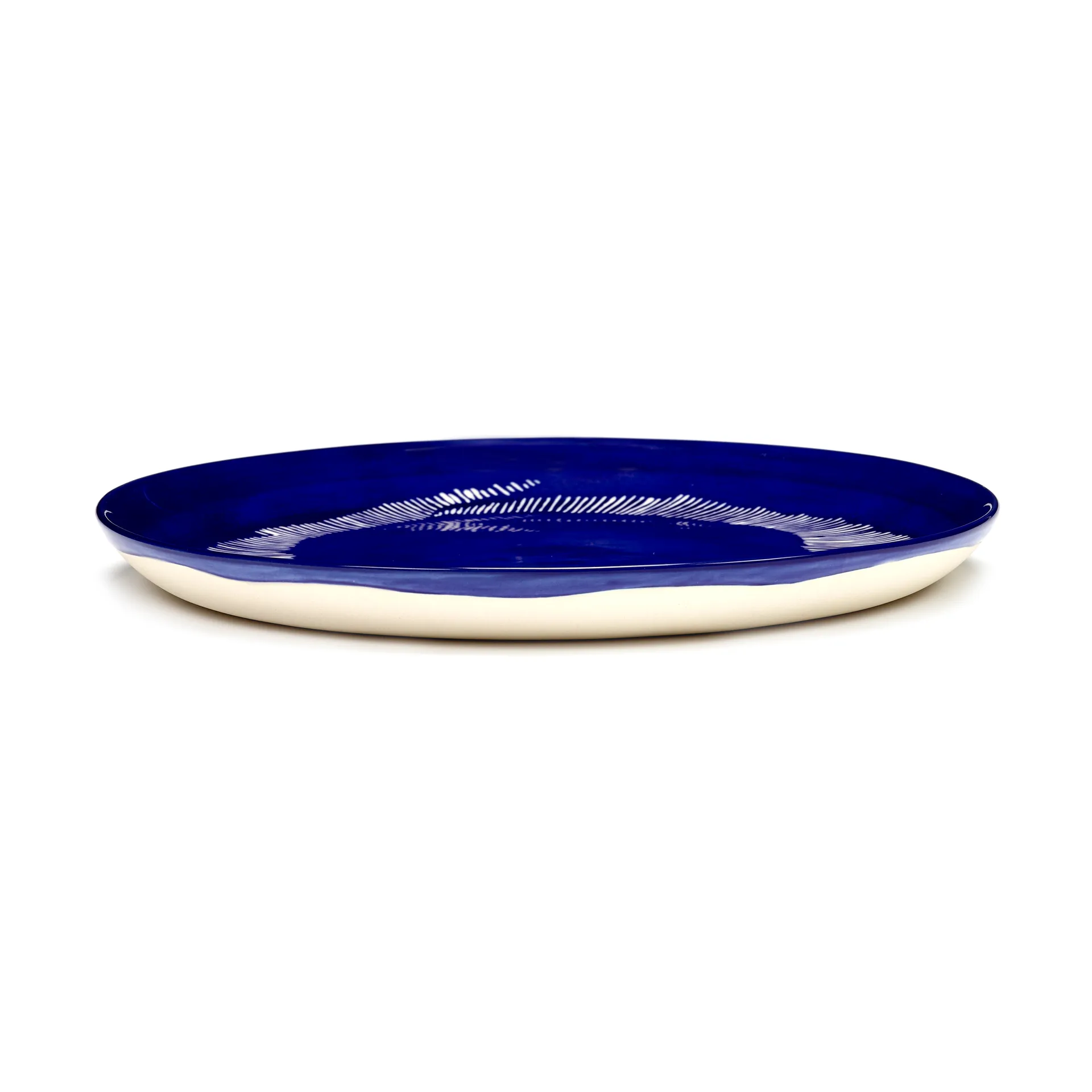2 Platos Ottolenghi Feast M Ø22,5 cm, Dark blue stripes-white Serax