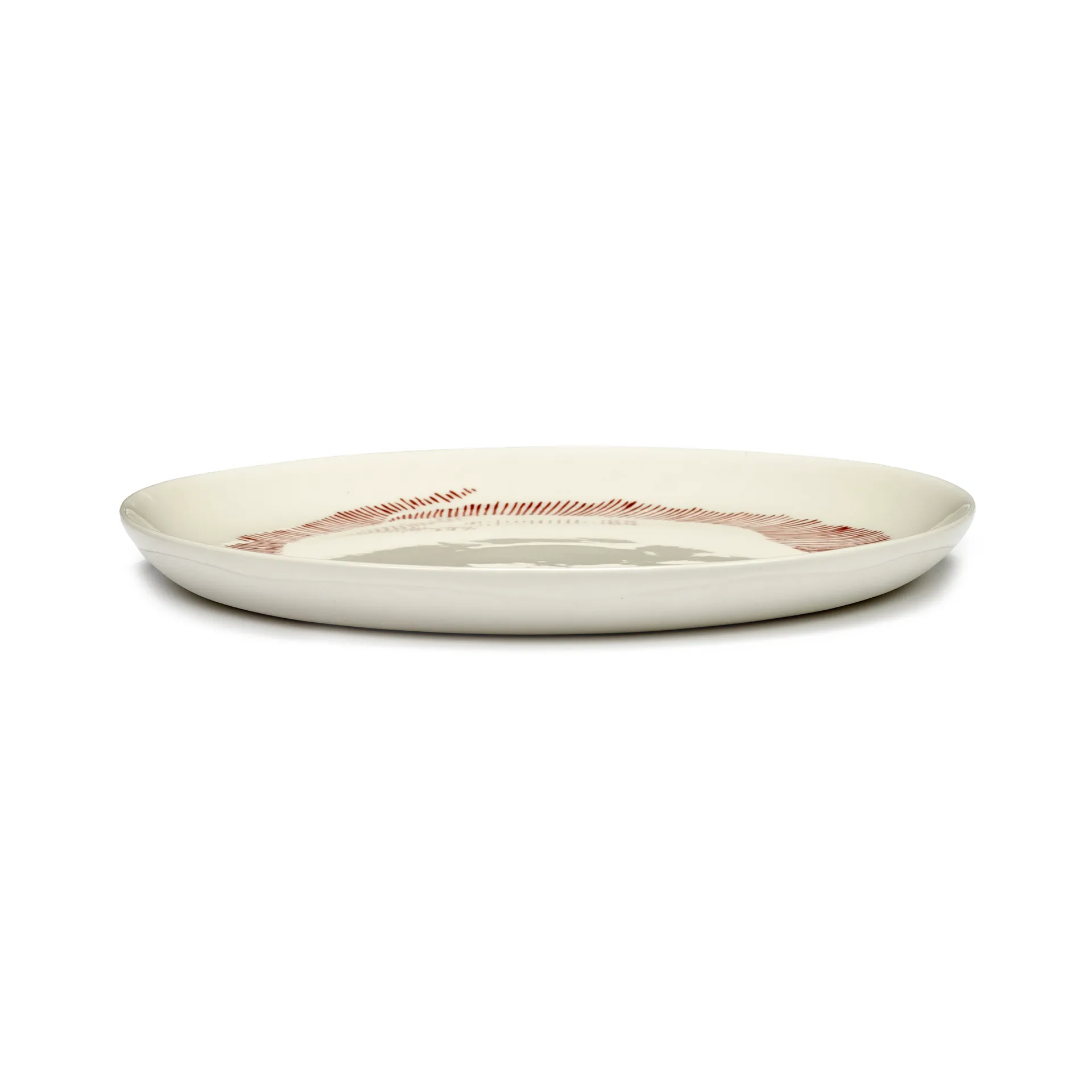 2 Platos Ottolenghi Feast M Ø22,5 cm, White stripes-red Serax