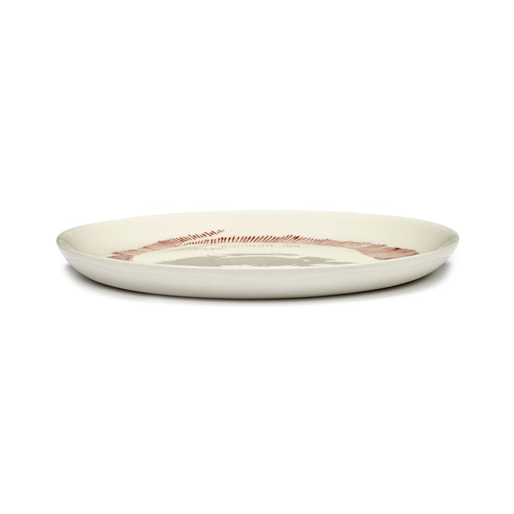 2 Platos Ottolenghi Feast M Ø22,5 cm, White stripes-red Serax