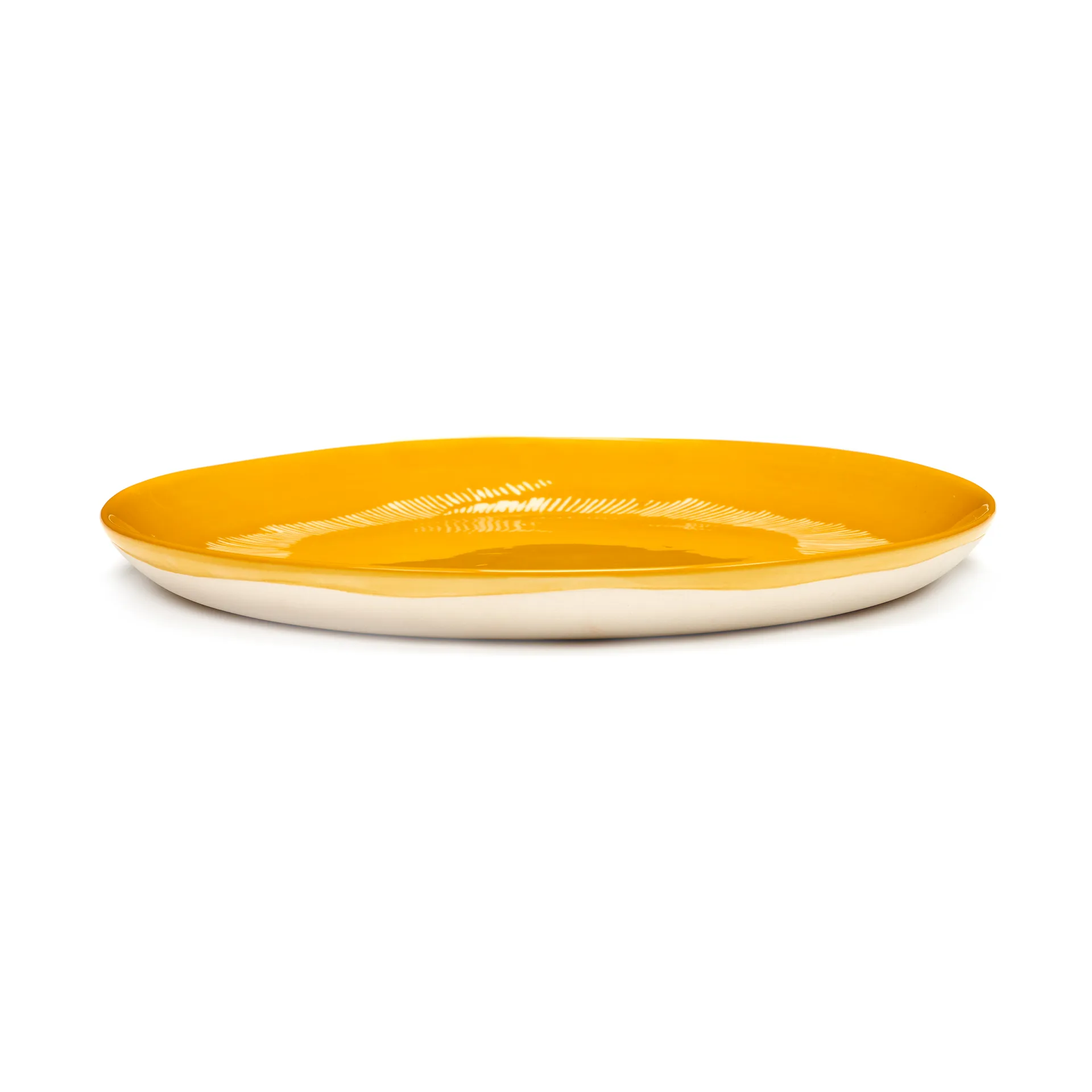 2 Platos Ottolenghi Feast M Ø22,5 cm, Yellow stripes-white Serax