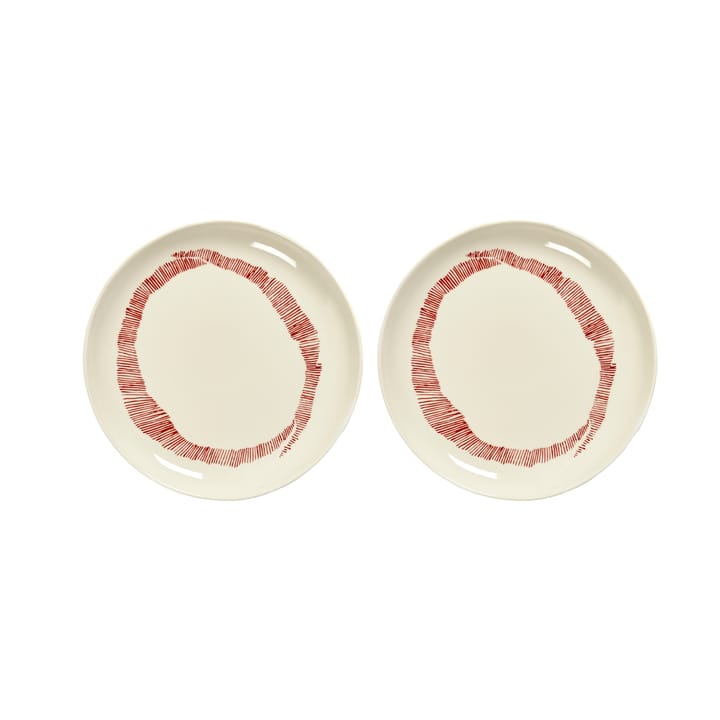 2 Platos Ottolenghi Feast S Ø19 cm - White stripes-red - Serax