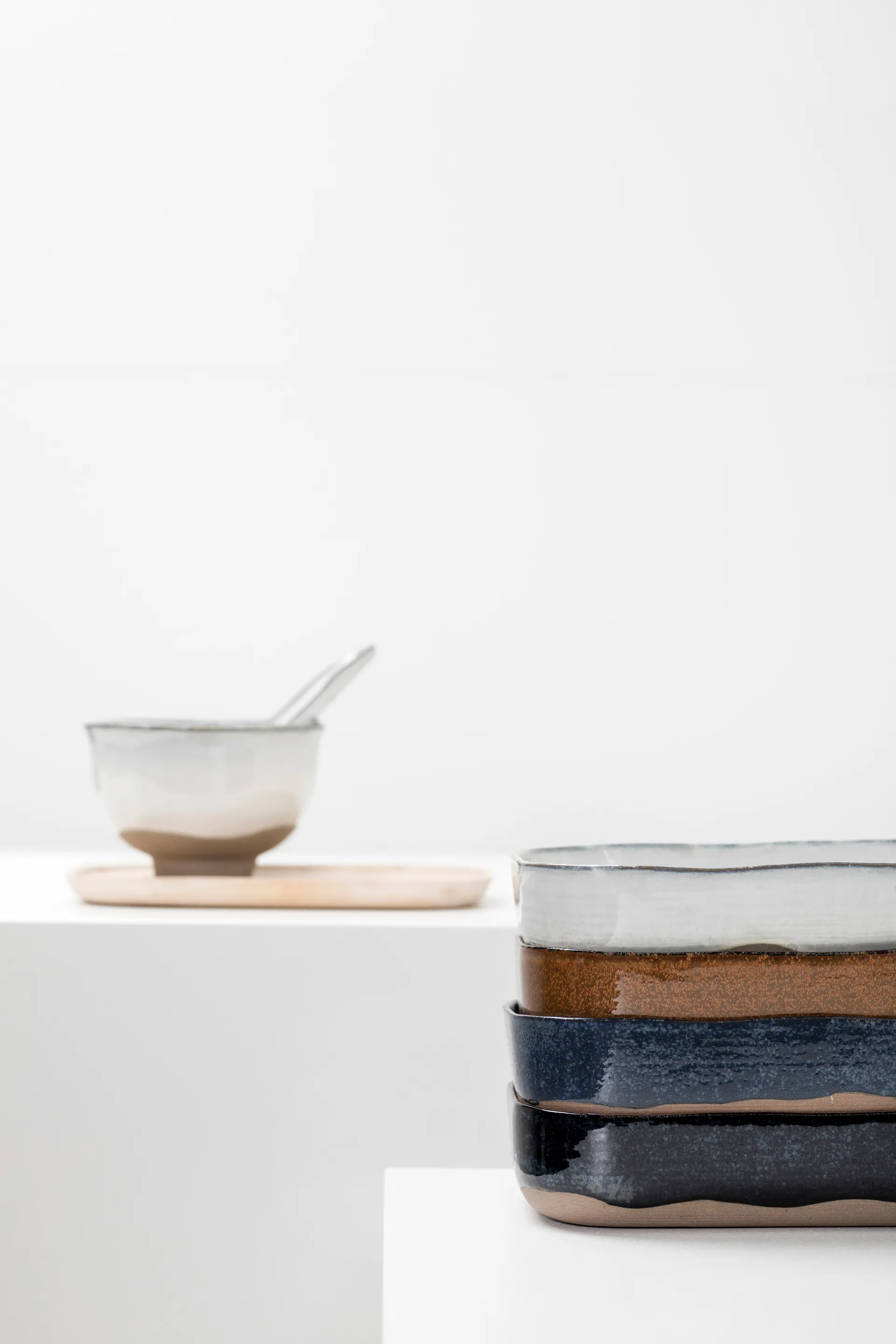 4 Platillos extra hondos La Nouvelle Table No5 L, Dark blue Serax