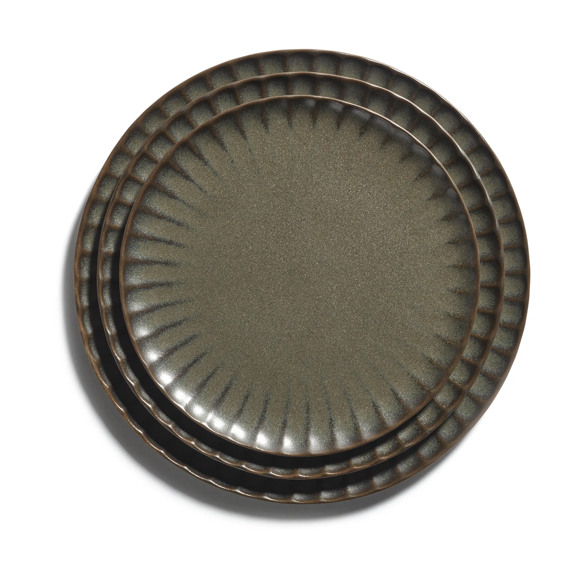 4 Platos Inku Ø21 cm, Green Serax