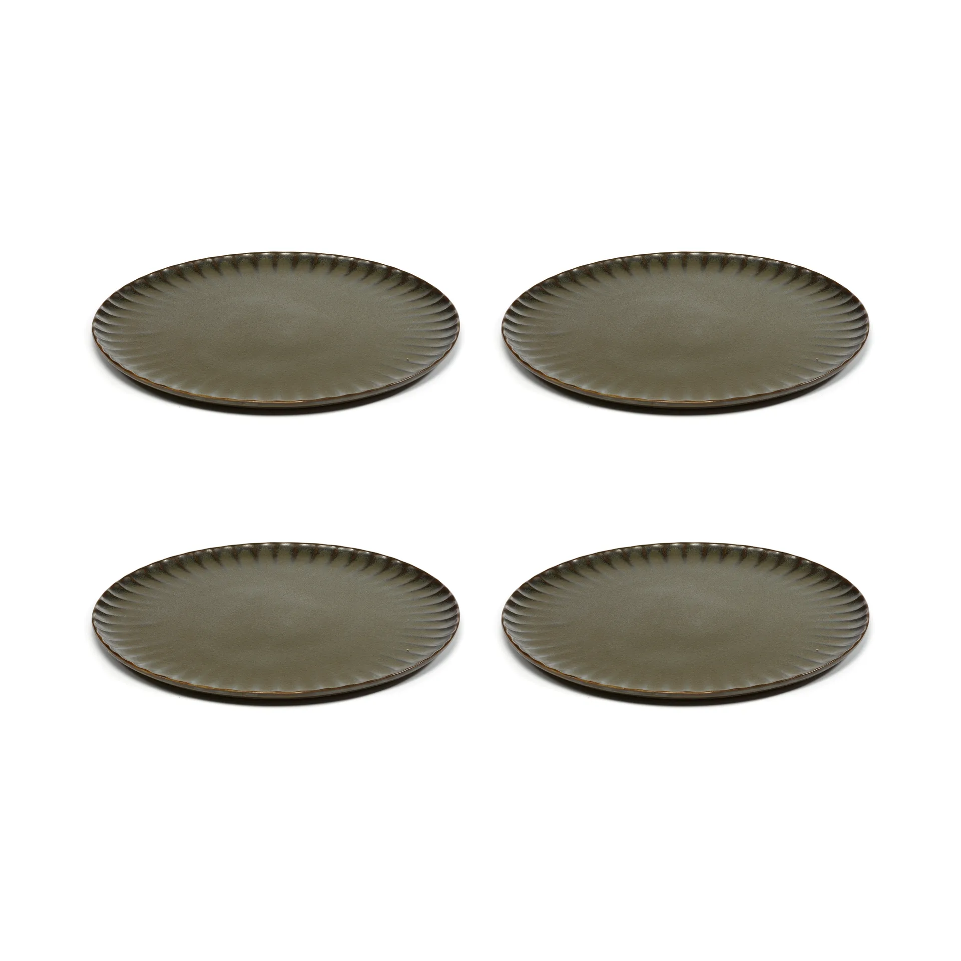 4 Platos Inku Ø27 cm, Green Serax