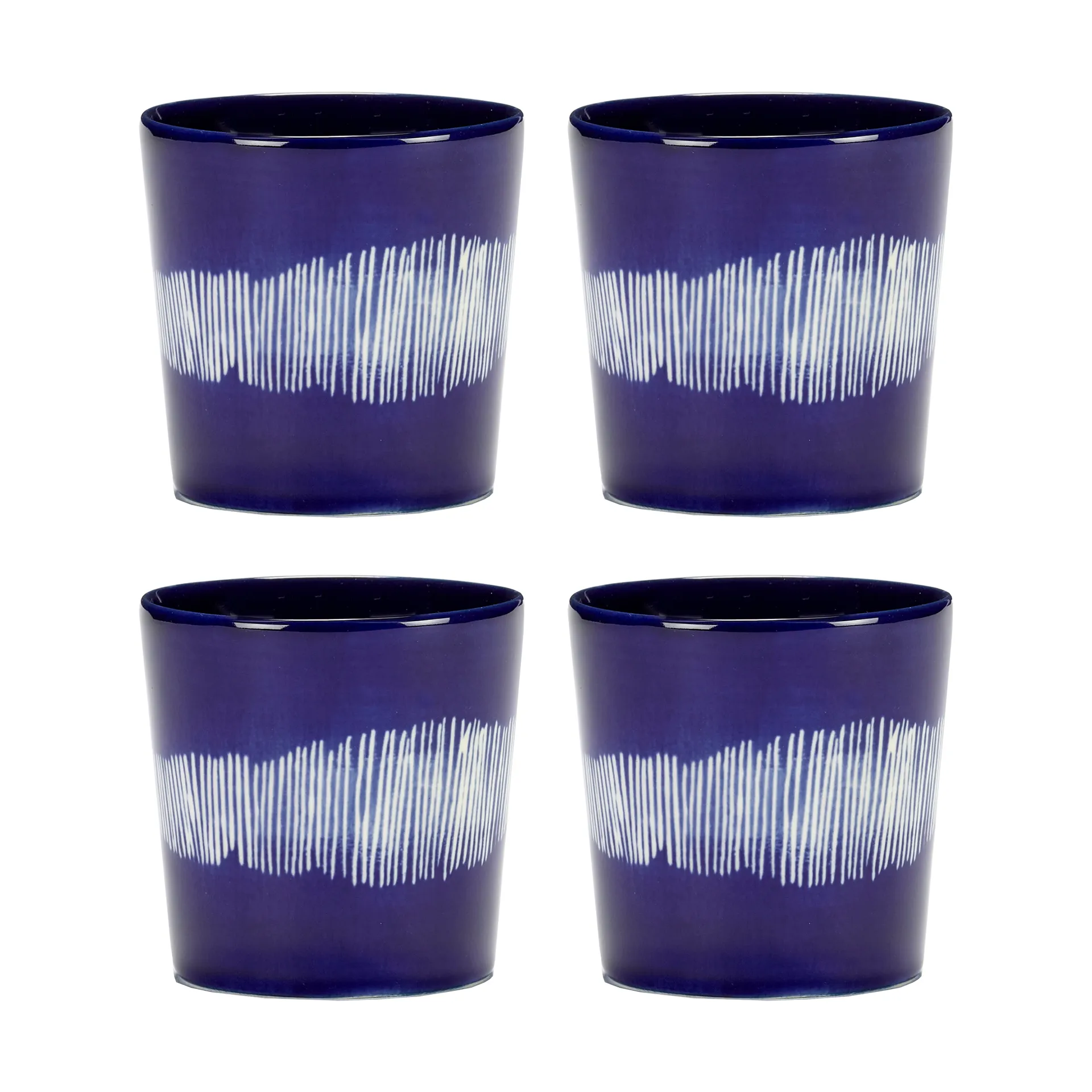 4 Tazas de café Ottolenghi Feast 25 cl, Dark blue-white Serax