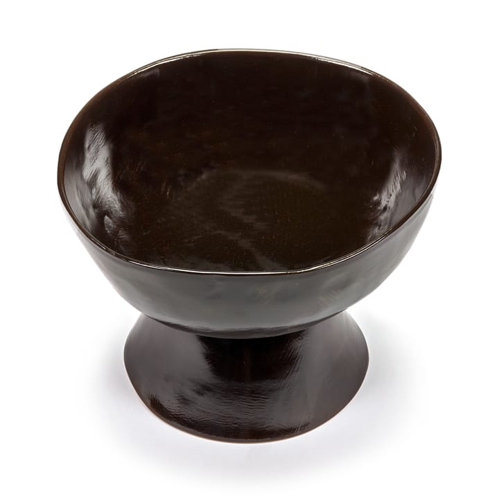 Bol con pie La Mère large Ø20,5 cm, Dark brown Serax