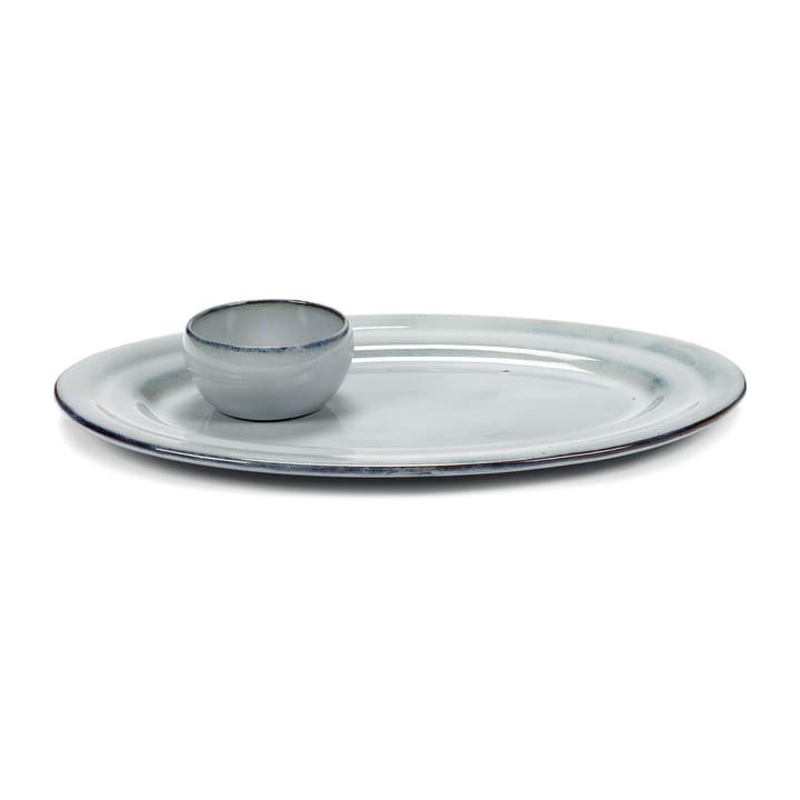 Bol ovalado vidriado Pure, Blue Serax