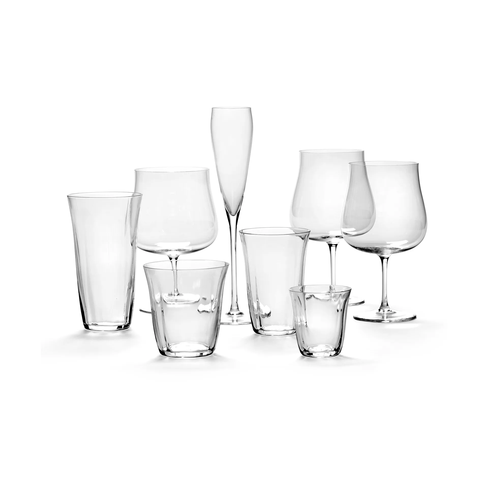 Copa de champán Silhouette flute 15 cl set de 4, Clear Serax