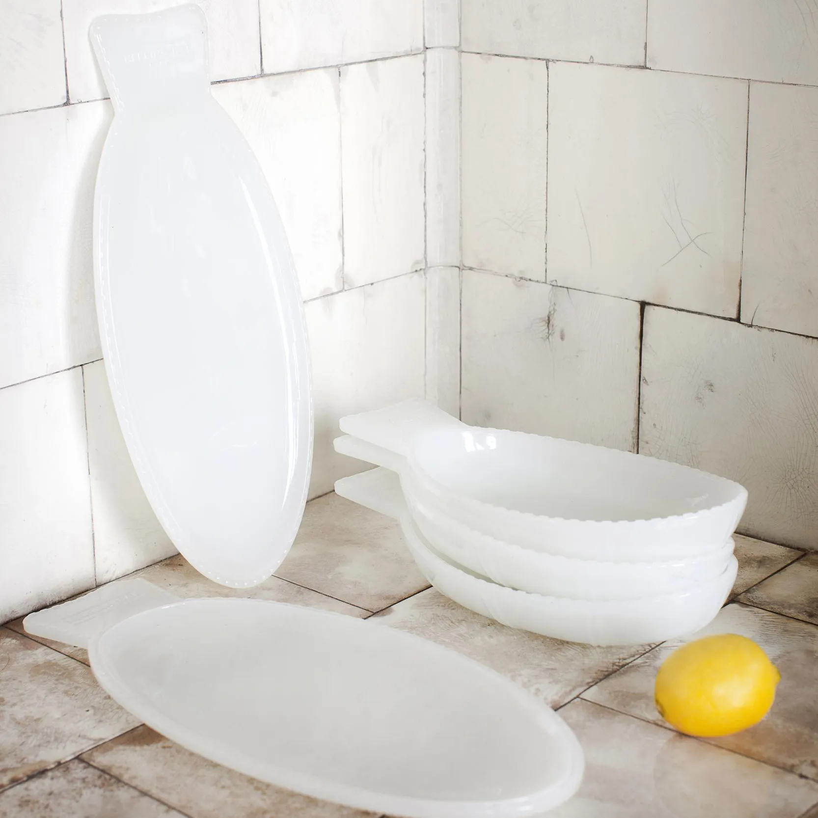 Fuente de servir Fish & Fish 16x35 cm, Milky white Serax