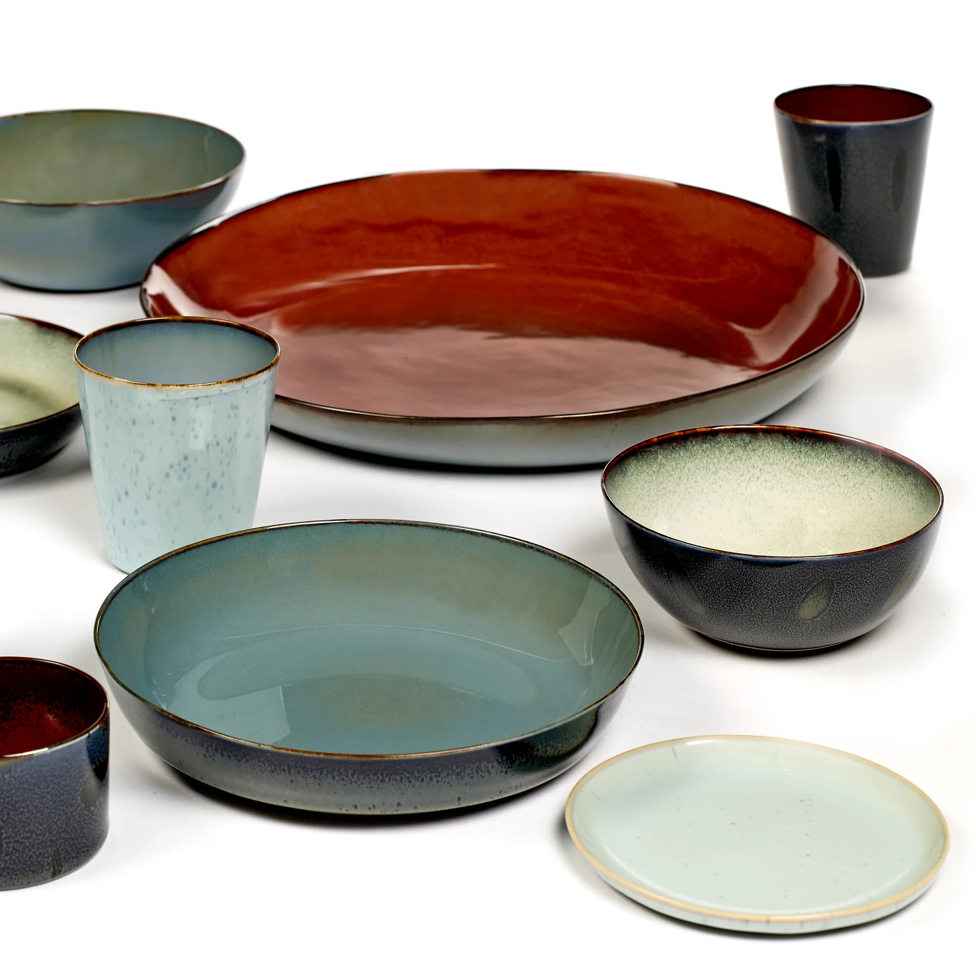 Fuente de servir Terres de Rêves 35,5 cm, Rust-smokey blue Serax