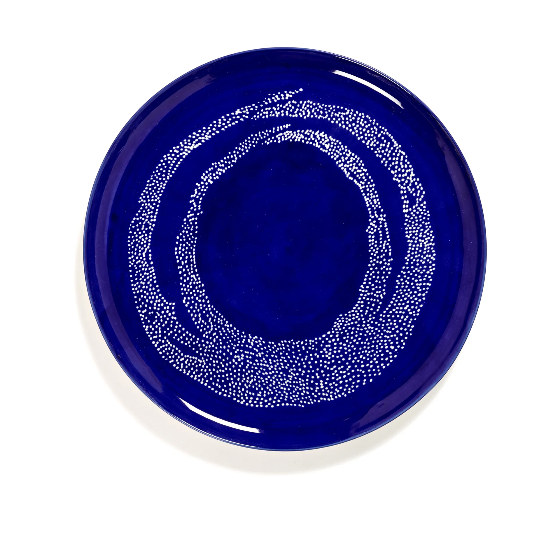 Fuente para servir Ottolenghi Feast Ø35 cm, Dark blue dots-white Serax