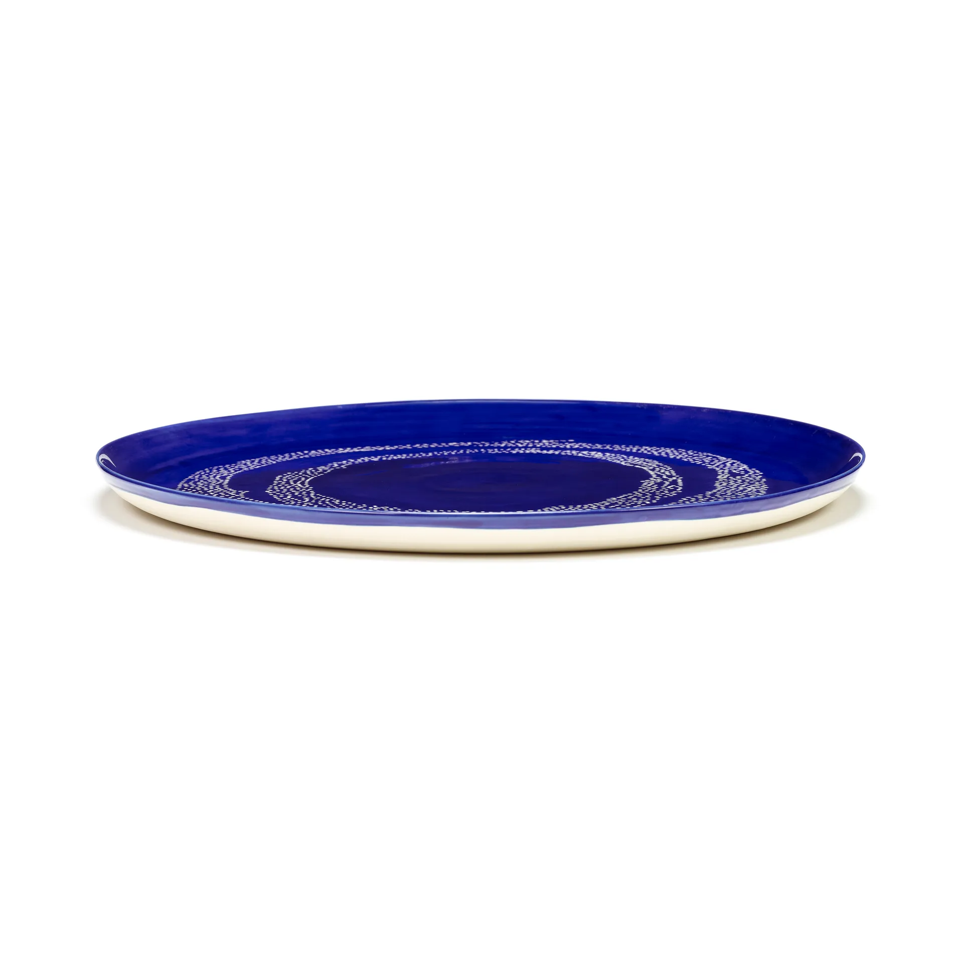 Fuente para servir Ottolenghi Feast Ø35 cm, Dark blue dots-white Serax