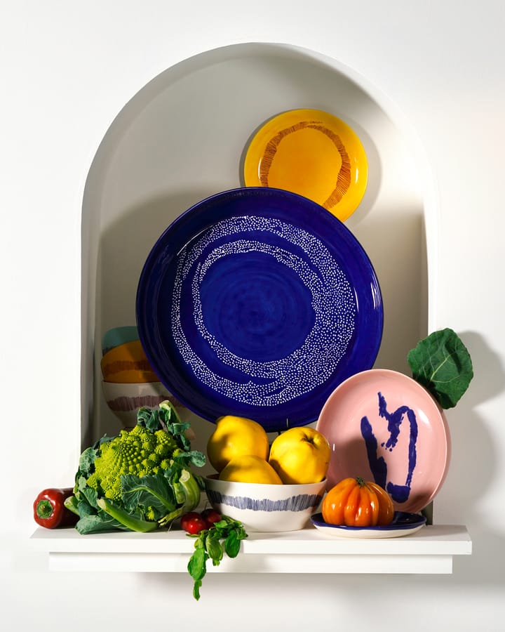 Fuente para servir Ottolenghi Feast Ø35 cm, Dark blue dots-white Serax