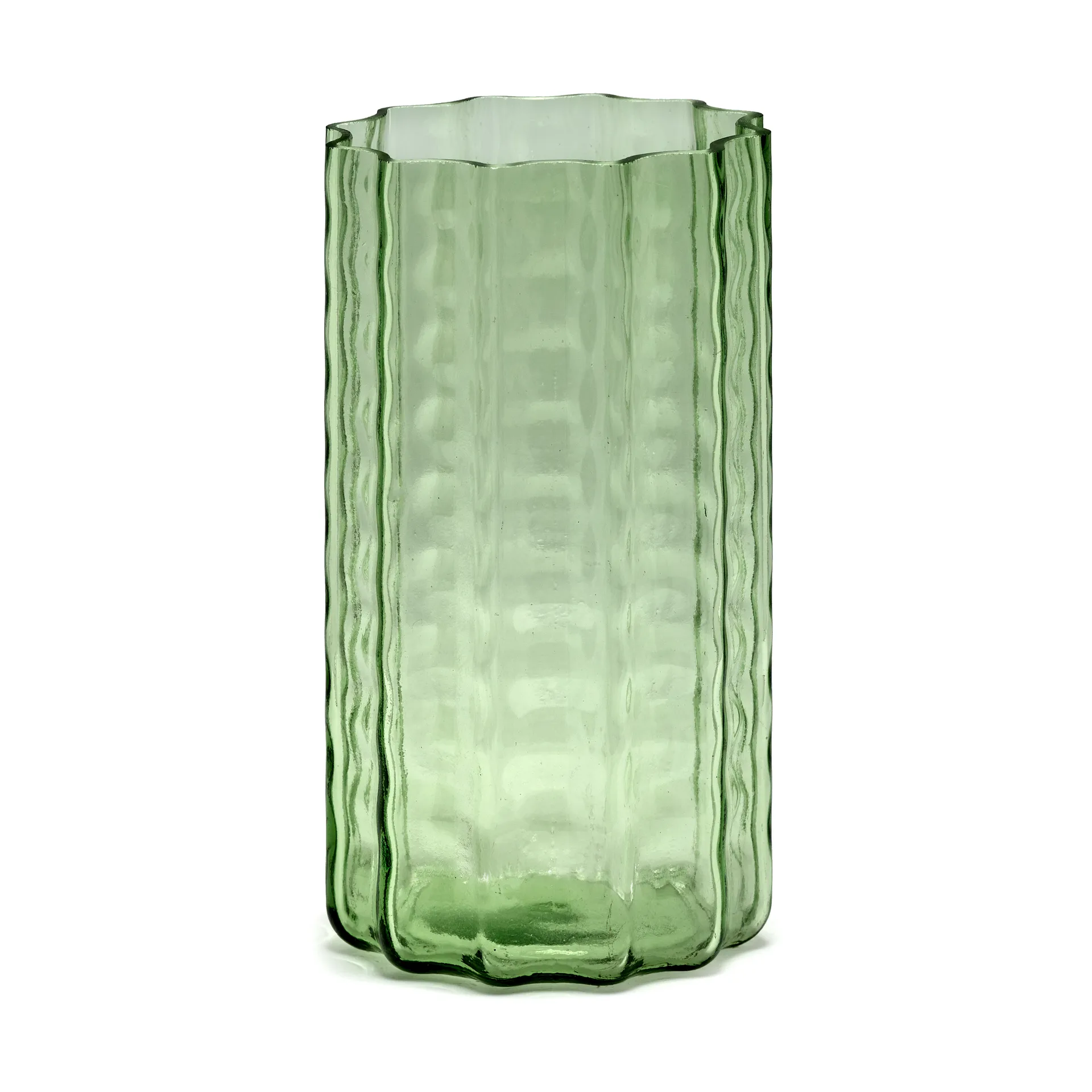 Jarrón Waves 01 21 cm, Green-clear Serax