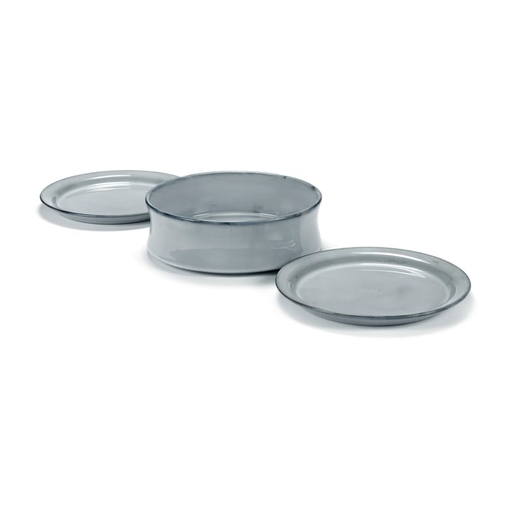 Juego de cuencos y platos Pure 3 piezas, Blue Serax