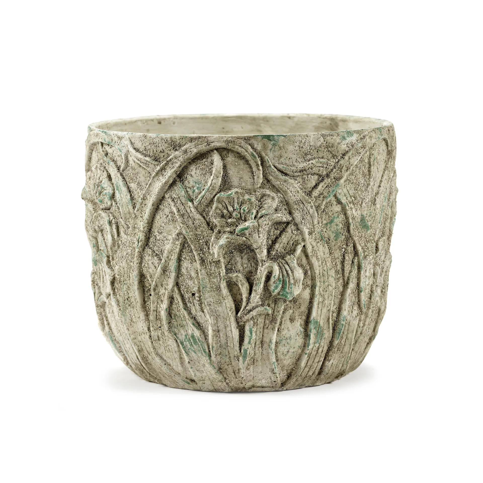 Maceta Rustic patrón de flores M 25,5 cm, Grey Serax