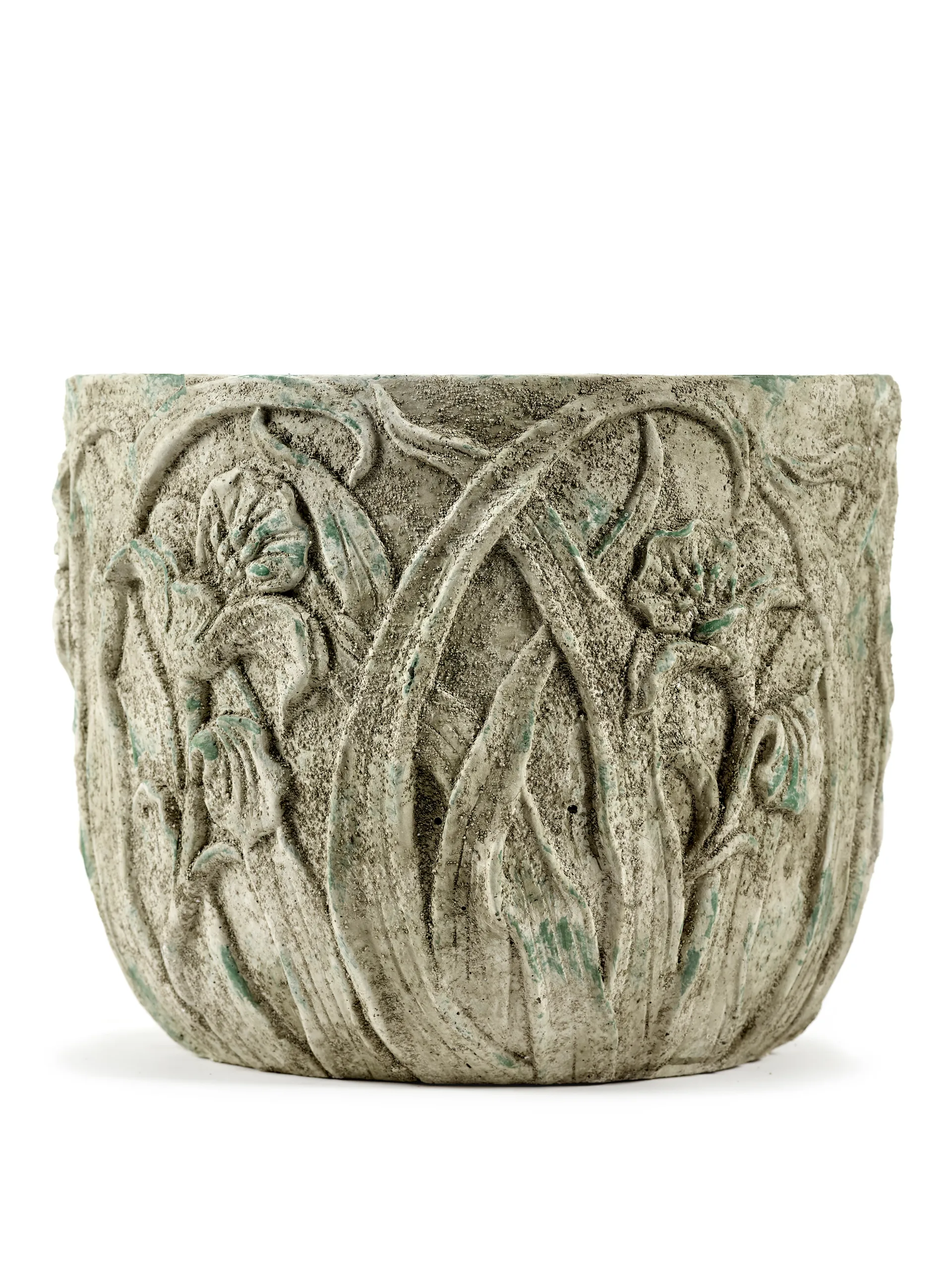 Maceta Rustic patrón de flores M 25,5 cm, Grey Serax