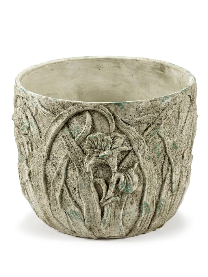 Maceta Rustic patrón de flores M 25,5 cm, Grey Serax