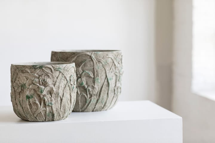 Maceta Rustic patrón de flores M 25,5 cm, Grey Serax