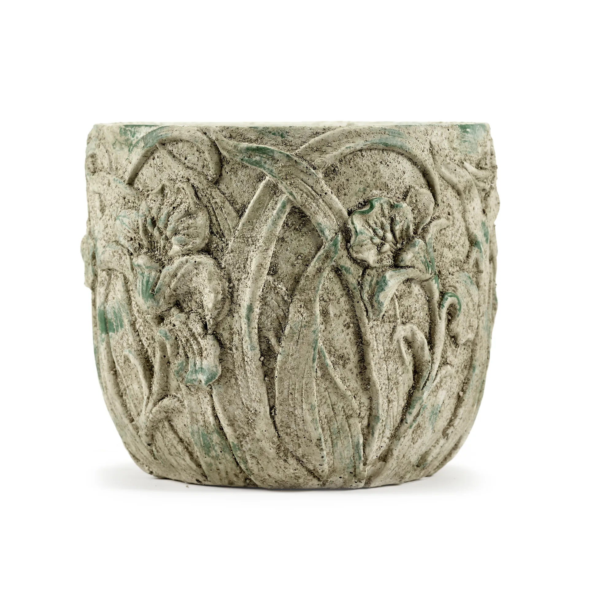 Maceta Rustic patrón de flores S 21,5 cm, Grey Serax