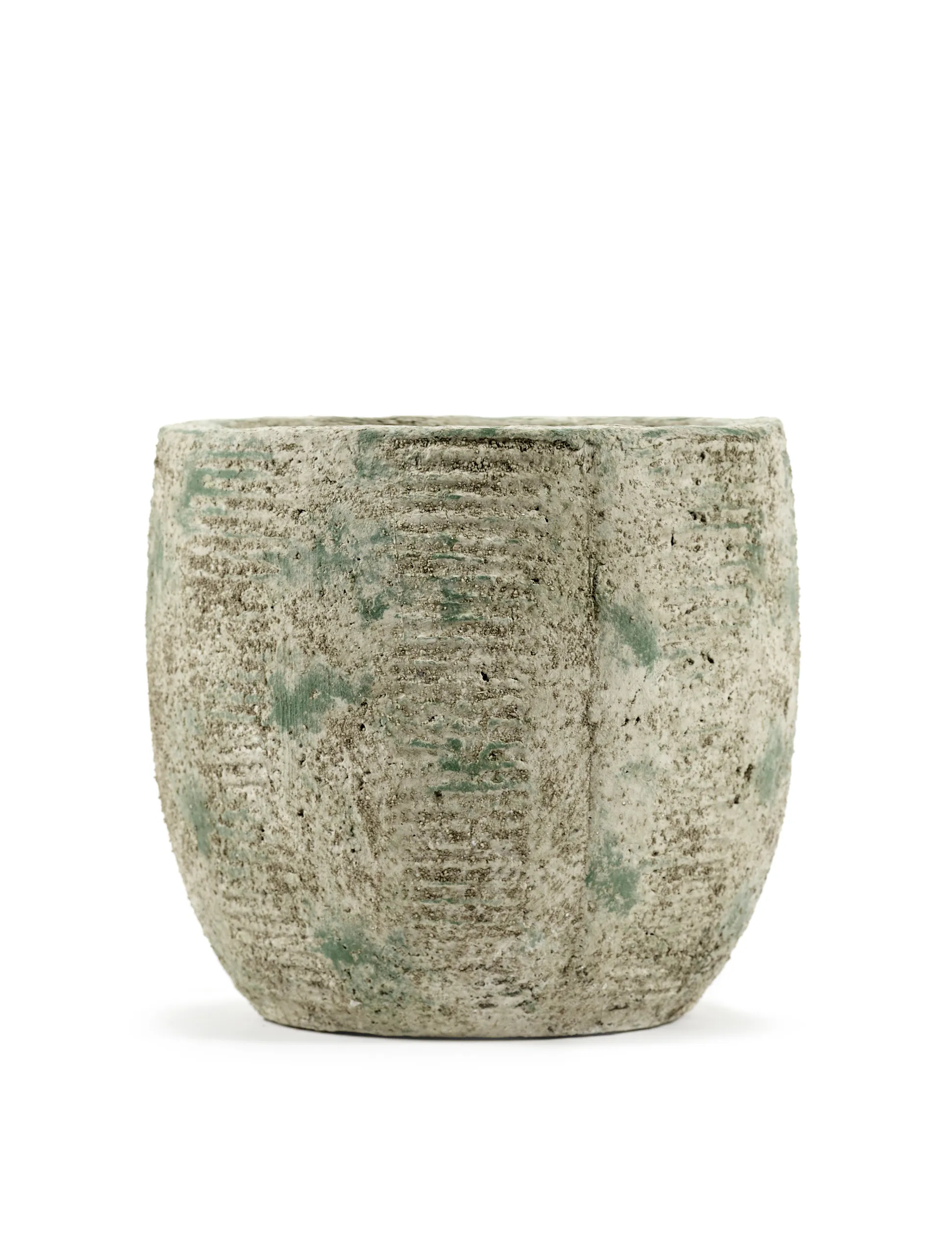 Maceta Rustic rayas S 16,5 cm, Grey Serax