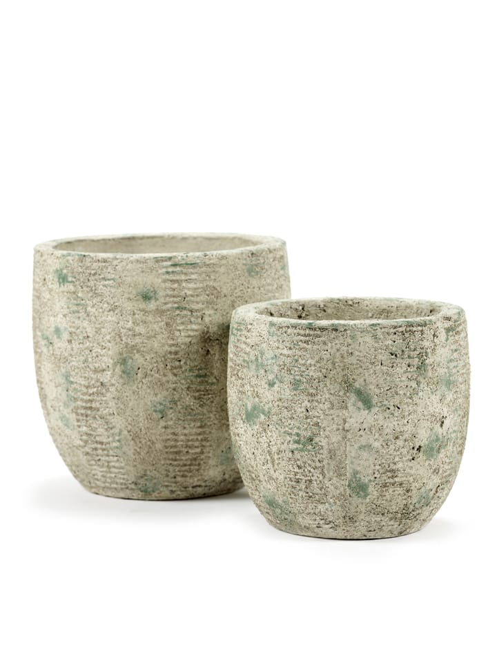 Maceta Rustic rayas S 16,5 cm, Grey Serax