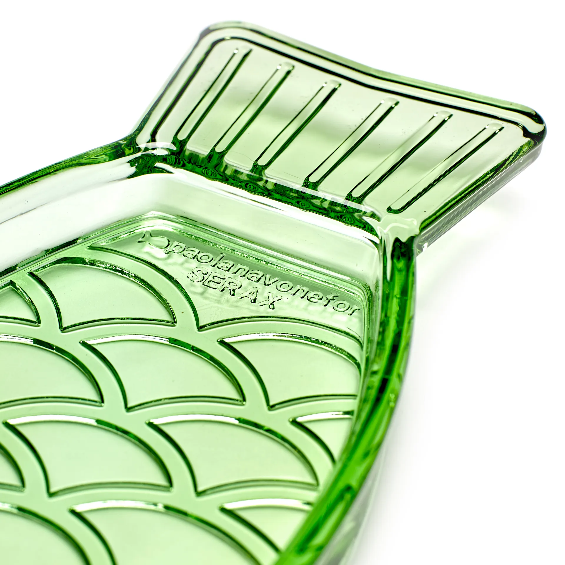 Plato Fish & Fish 10x23 cm, Green Serax